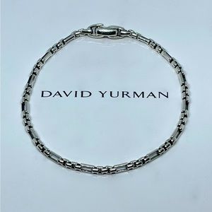 David Yurman Men’s Open Station Box Chain Sterling Silver Bracelet